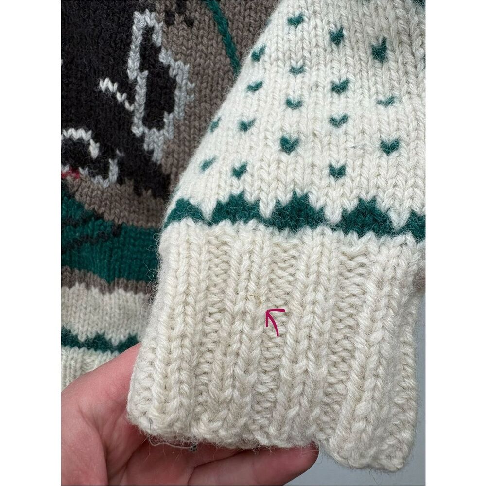 L.LBean Vintage Bean Boot Dog Wool Sweater Medium - Picture 11 of 12